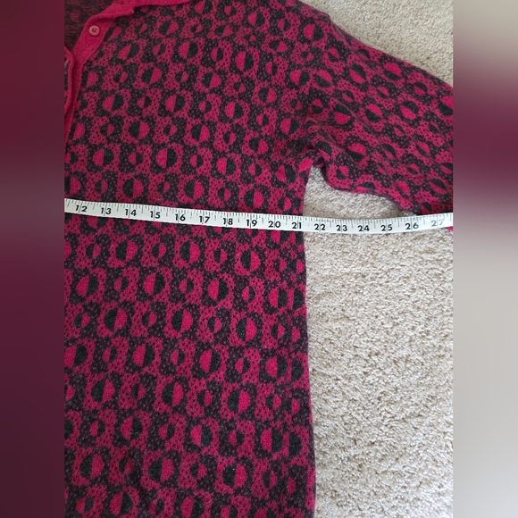 Benetton Made In Italy Size 48 XL Wool Angora Blend Womens Sweater Pink Gray Vtg - Picture 3 of 5